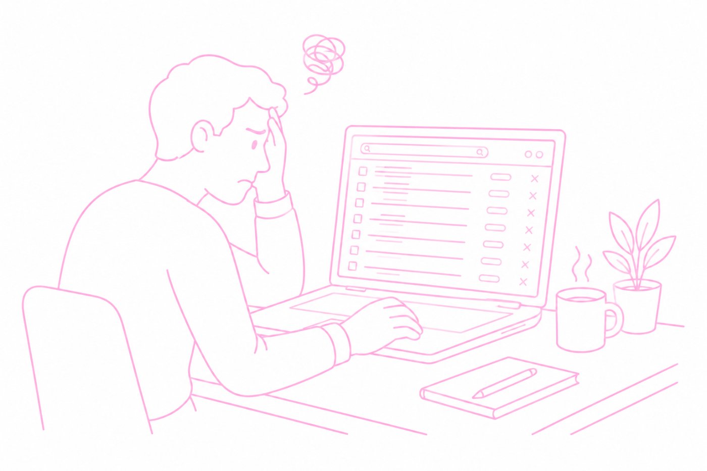 A user cleaning up a report outside the service