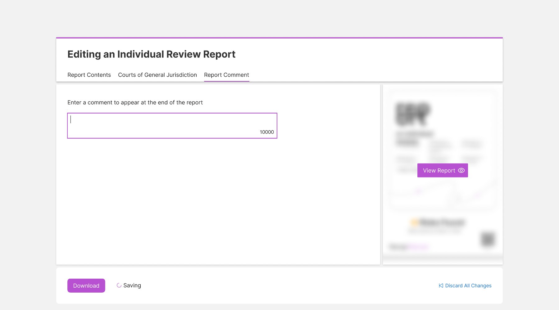 Report comment tab